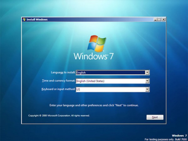Установка Windows 7