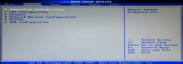 Advanced bios